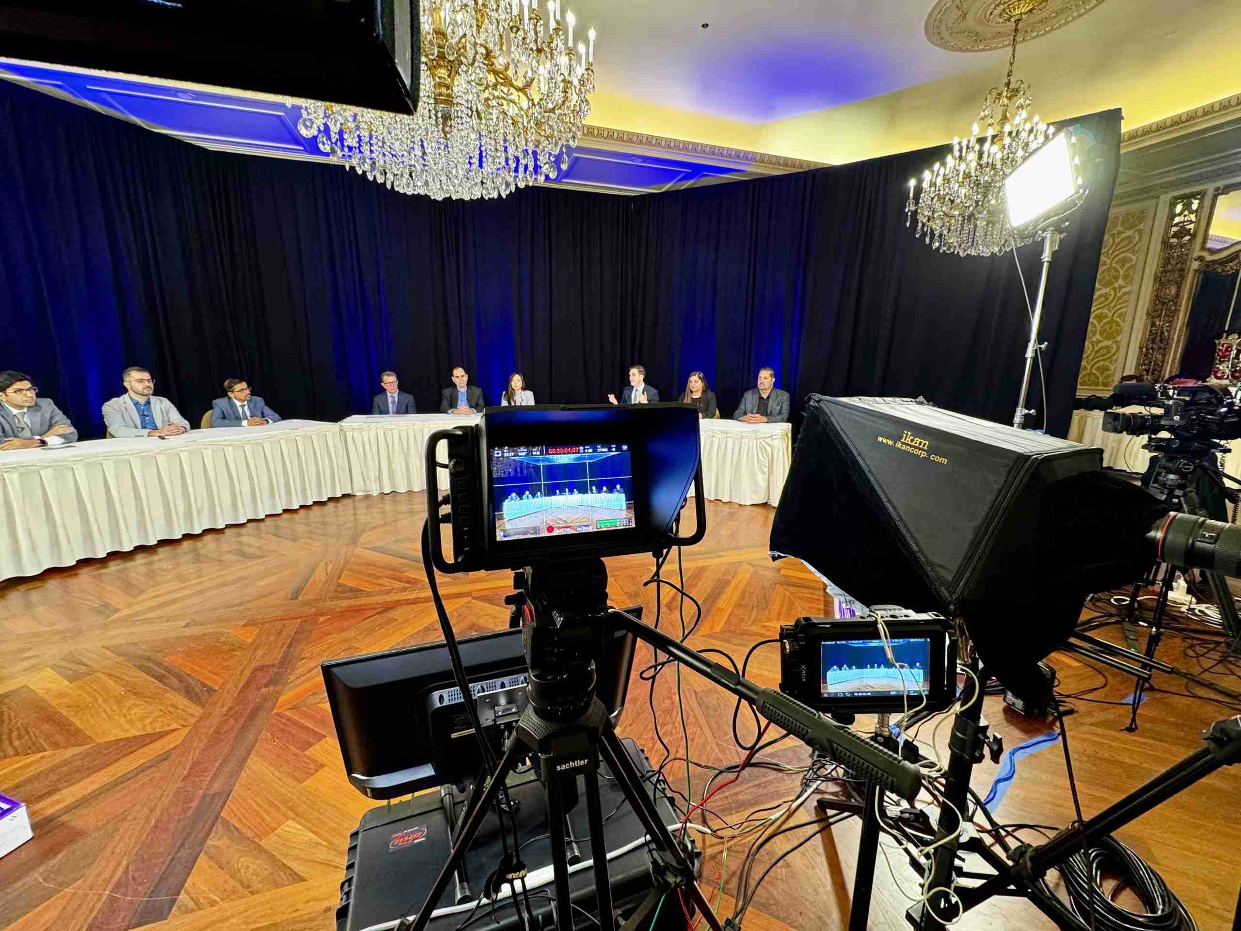 Behind the scenes production setup